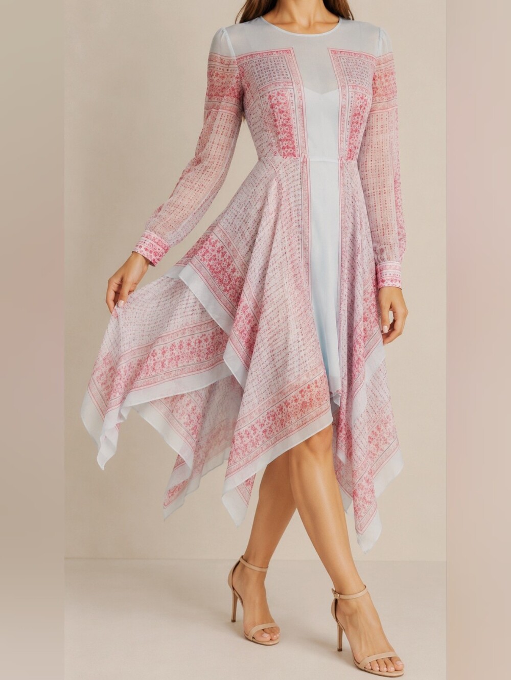 BCBGMAXAZRIA Dress BCBG max azria high low - light wave handkerchief dress
